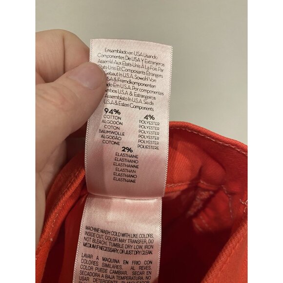 Mother Jeans Womens 27 Red The Stunner Ankle Fray Play Date Cropped Raw Hem - Picture 7 of 7